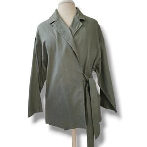 Lara G. Linen Blazer S olive green lagenlook NWTWorkwear Office Summer cotton
